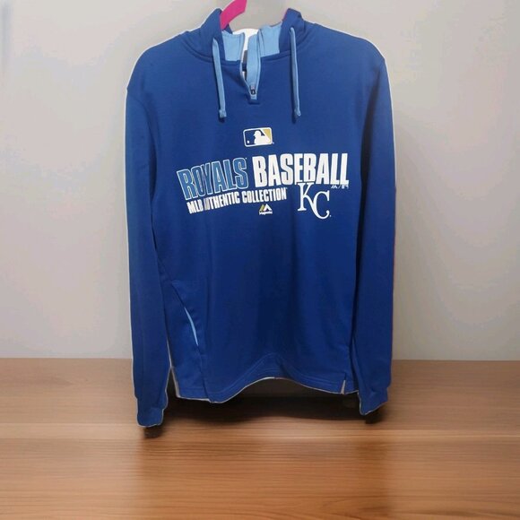 Kansas City Royals Majestic MLB Authentic Collection Men's S Pullover Hood Whitt - Picture 1 of 8